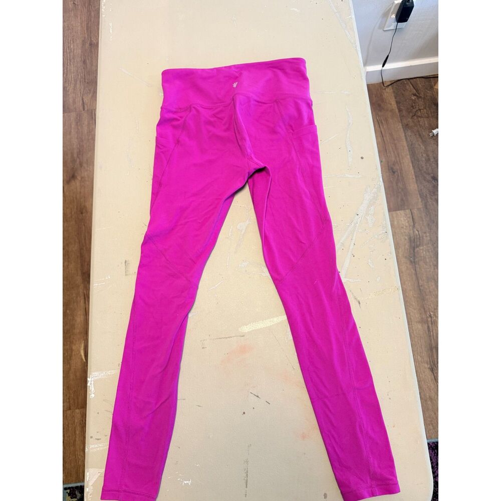 Athleta Womens Small Hot Pink High Rise Leggings Side Pockets Yoga Workout 27"